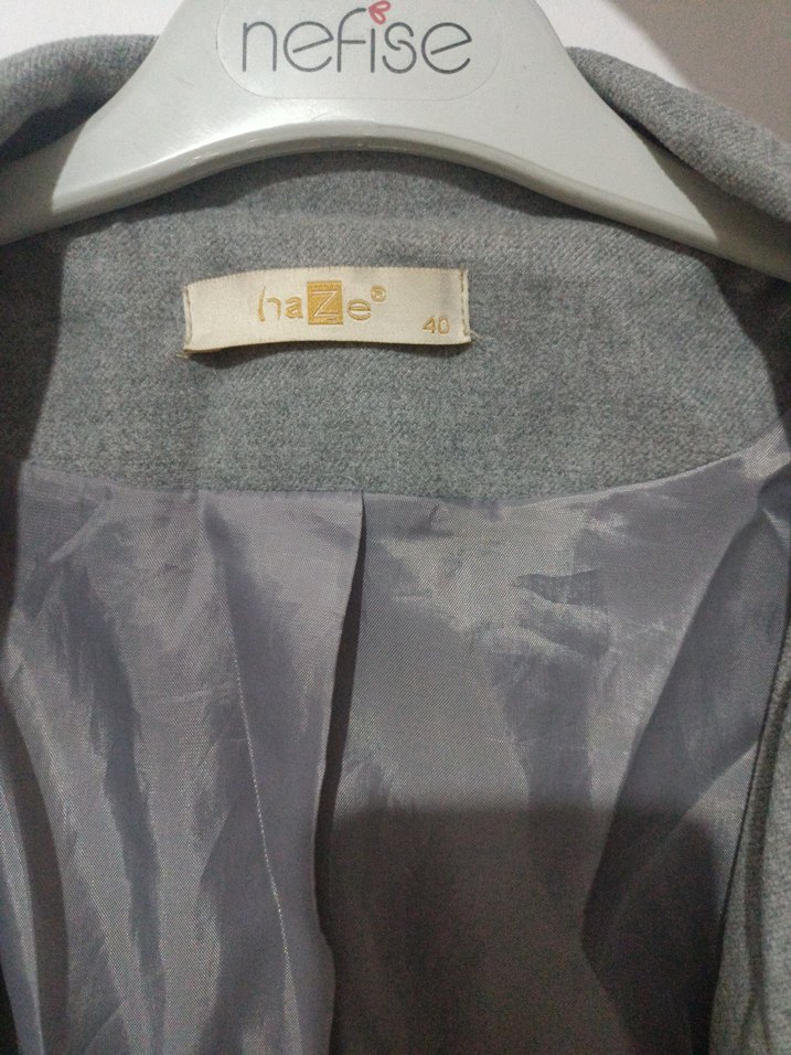 trençkot gri pamuklu kumaş - Görsel 4