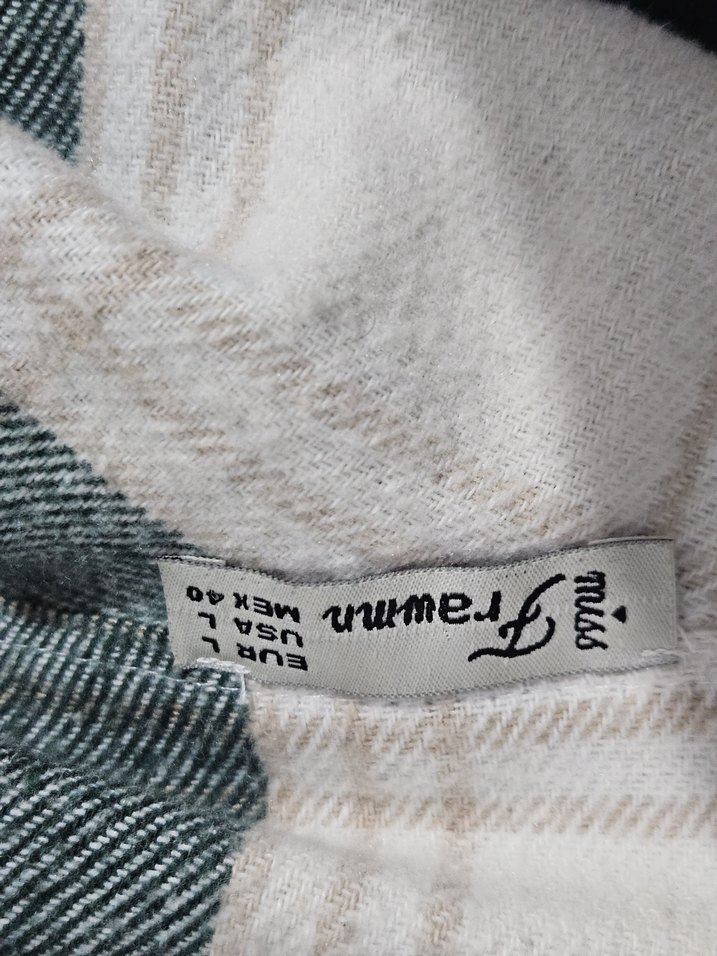 Gri Ekose Desenli Uzun Kollu Kadın Gömlek - Görsel 3