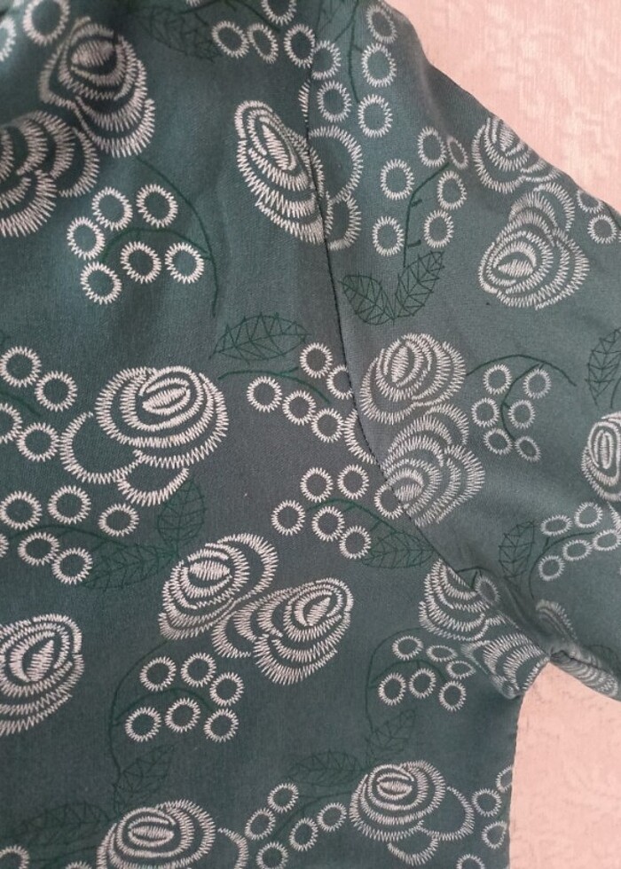 Elbise su yeşili günlük tesettür - Görsel 3