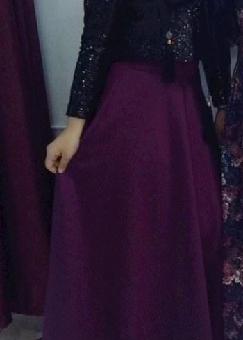 38 Beden siyah Renk Uzun Kollu Şık Abiye Elbise