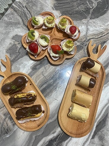 Ikea Ahşap sunumluklar 3 lü