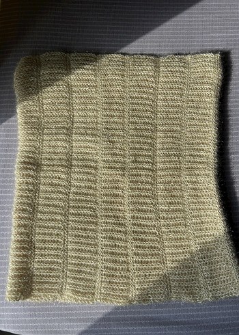 Bej Parlak Örgü Kadın atkı - Görsel 3