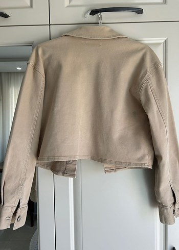 Bej Düğmeli Kadın Denim Ceket - Görsel 2