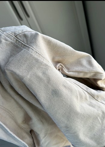 Bej Düğmeli Kadın Denim Ceket - Görsel 3