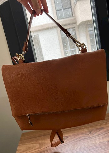 Kahverengi Deri Kadın Çanta - Görsel 5