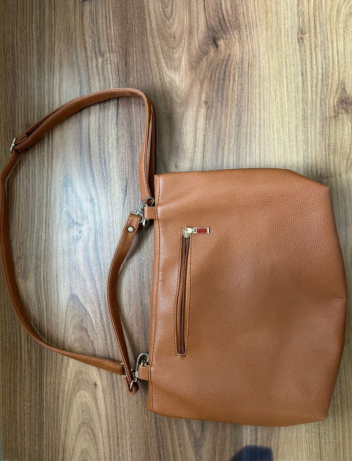 Kahverengi Deri Kadın Çanta - Görsel 3