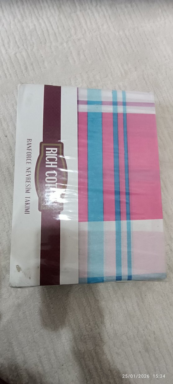 Pastel Pembe Kare Desenli Ranforce Nevresim Takımı - Görsel 2