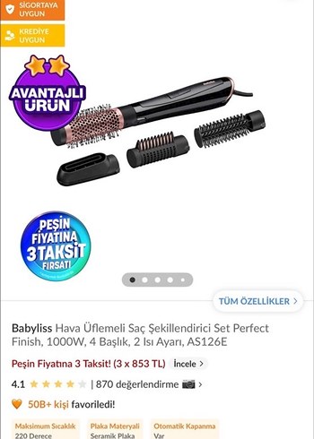 Babyliss Hava Üflemeli Saç Şekillendirici Seti