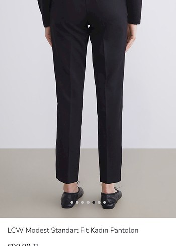 LCW Modest Standart Fit Kadın Siyah Pantolon - Görsel 3