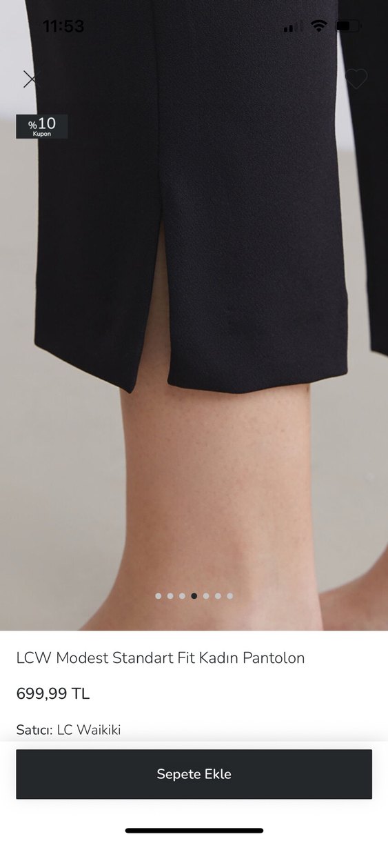 LCW Modest Standart Fit Kadın Siyah Pantolon - Görsel 5