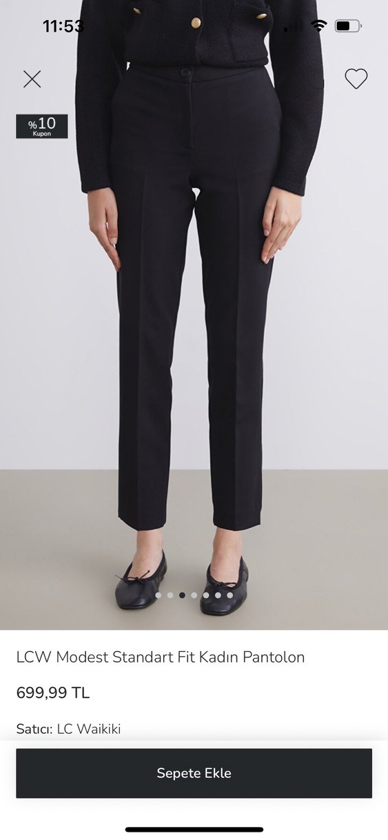 LCW Modest Standart Fit Kadın Siyah Pantolon - Görsel 2