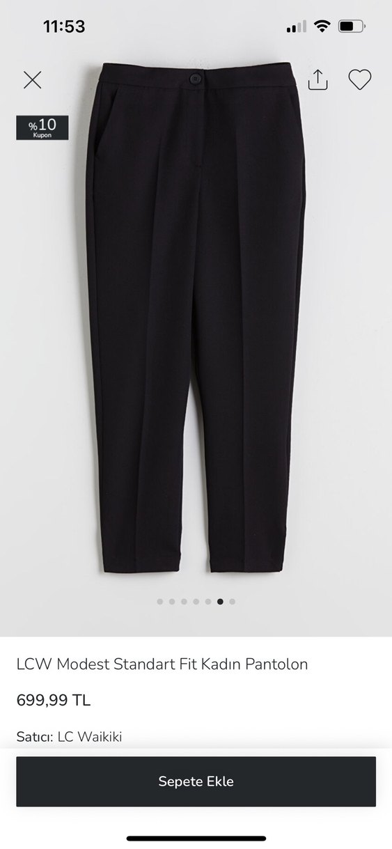 LCW Modest Standart Fit Kadın Siyah Pantolon - Görsel 4