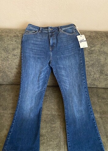 Diğer Yuksek Bel Flare Jean Pantolon
