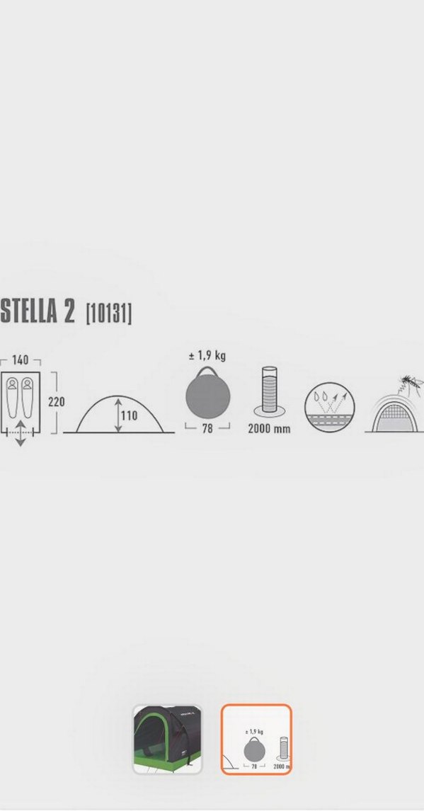 High peak stella 2 kişilik kamp çadırı - Görsel 2