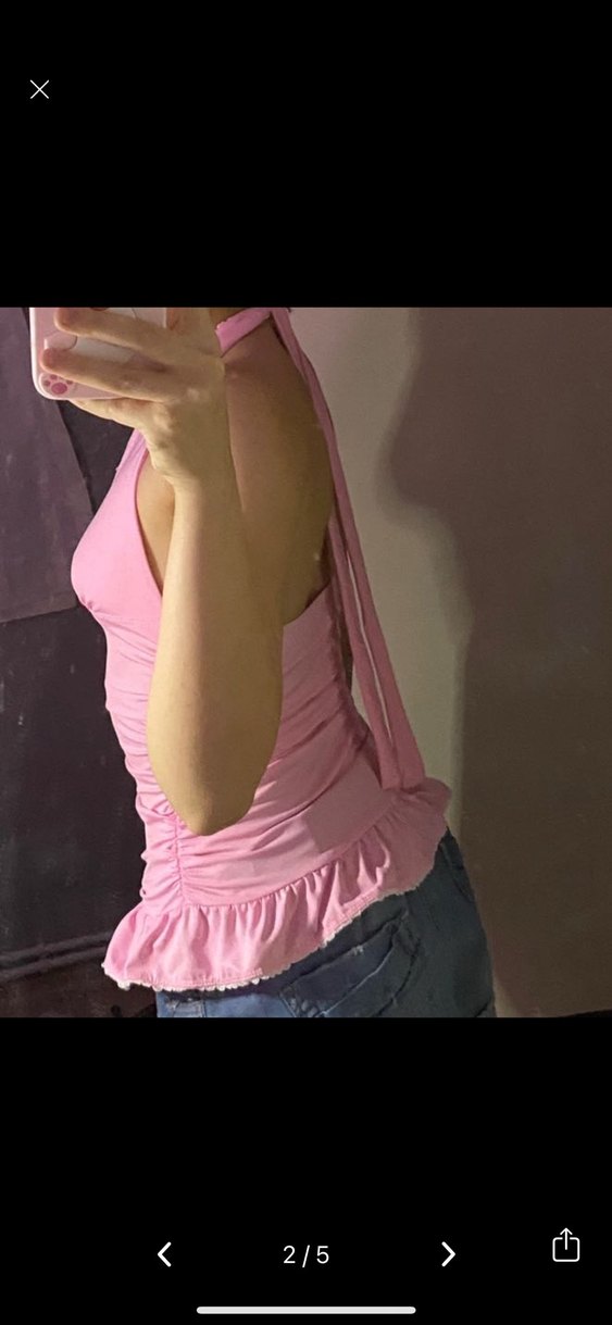 Pembe Drapeli Midi Plaj Elbisesi - Görsel 4