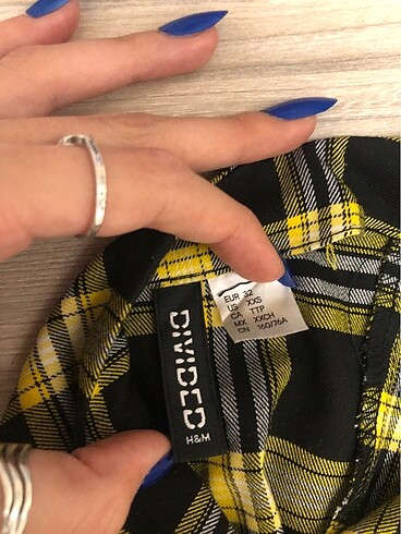 32 Beden H&M ekose elbise
