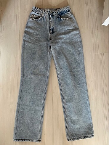 Açık mavi wide leg jean