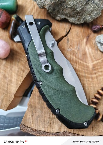 Koyu Haki Saplı Katlanır Bıçak - Görsel 6