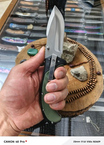 Koyu Haki Saplı Katlanır Bıçak - Görsel 3