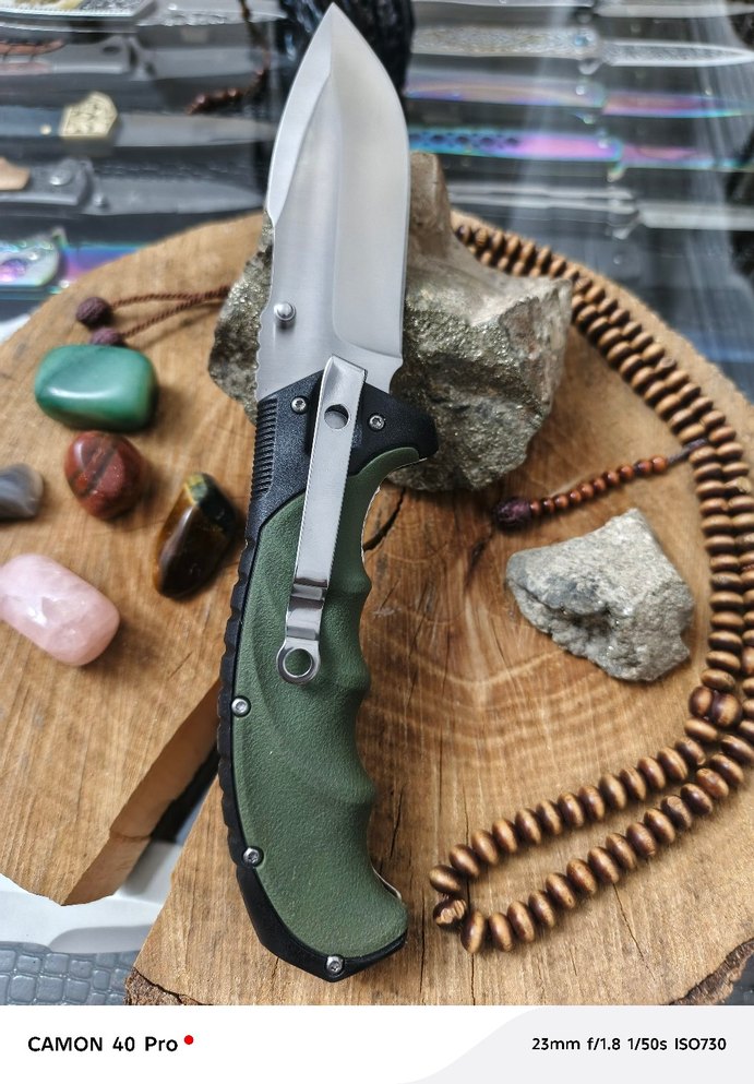 Koyu Haki Saplı Katlanır Bıçak - Görsel 2