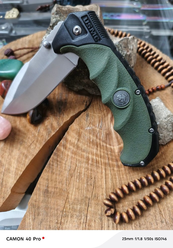 Koyu Haki Saplı Katlanır Bıçak - Görsel 4