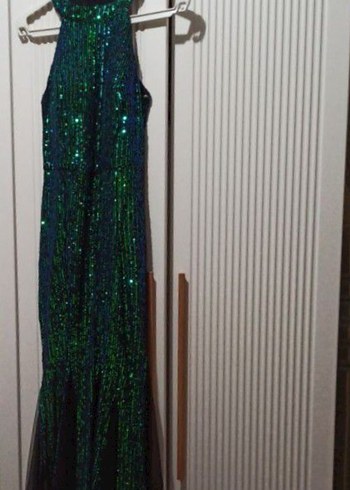 Payetli Mini Kolsuz Kadın Elbise - Görsel 4