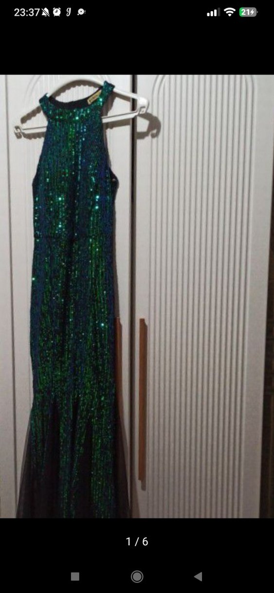 Payetli Mini Kolsuz Kadın Elbise - Görsel 4