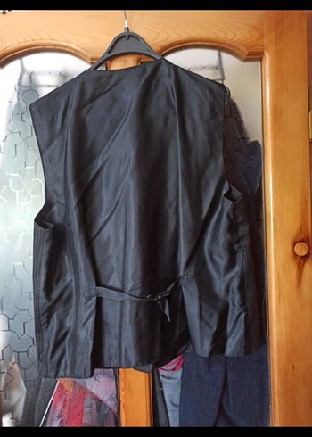 Siyah gri çizgili Düğmeli Erkek Takım Elbise - Görsel 7