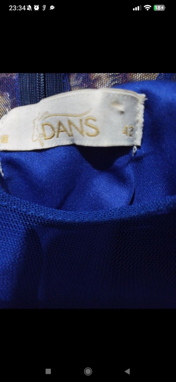 Dantel Detaylı Lacivert Midi Elbise - Görsel 5