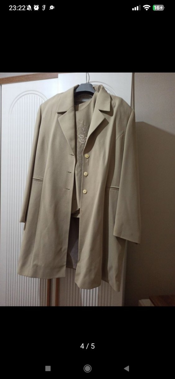 Nakışlı Bej Kadın  takım elbise - Görsel 4