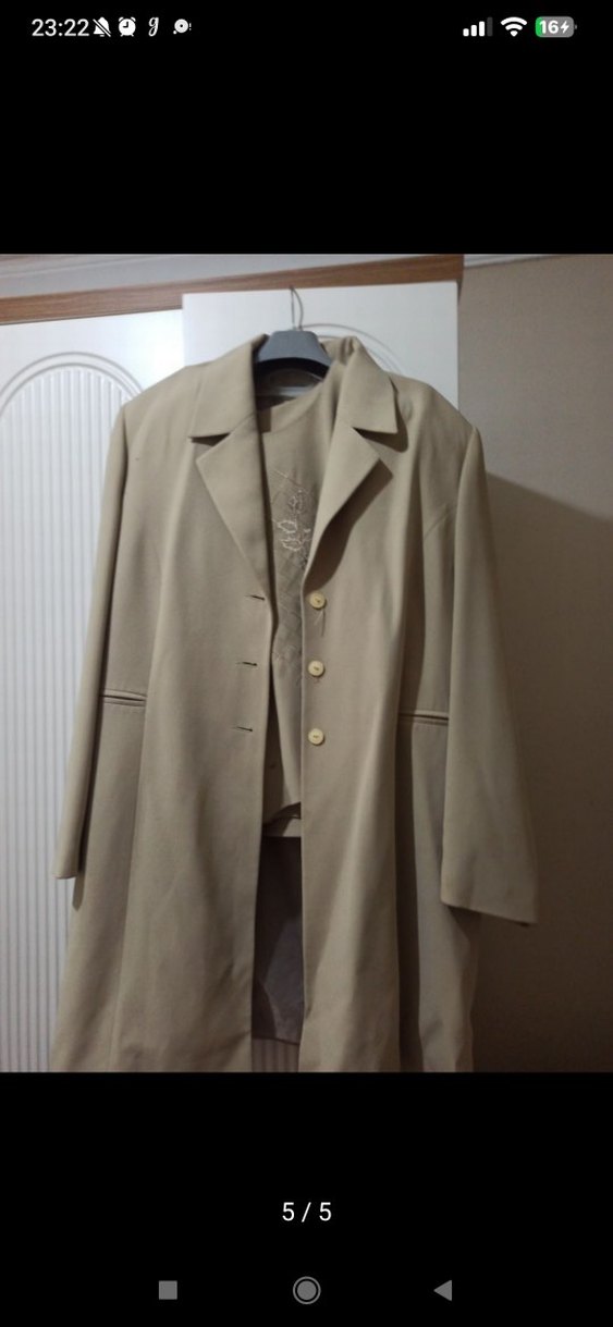 Nakışlı Bej Kadın  takım elbise - Görsel 5