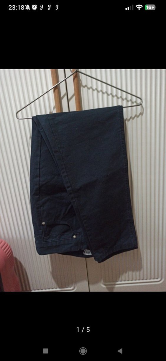 Siyah kadın Regular Fit Denim Pantolon - Görsel 4