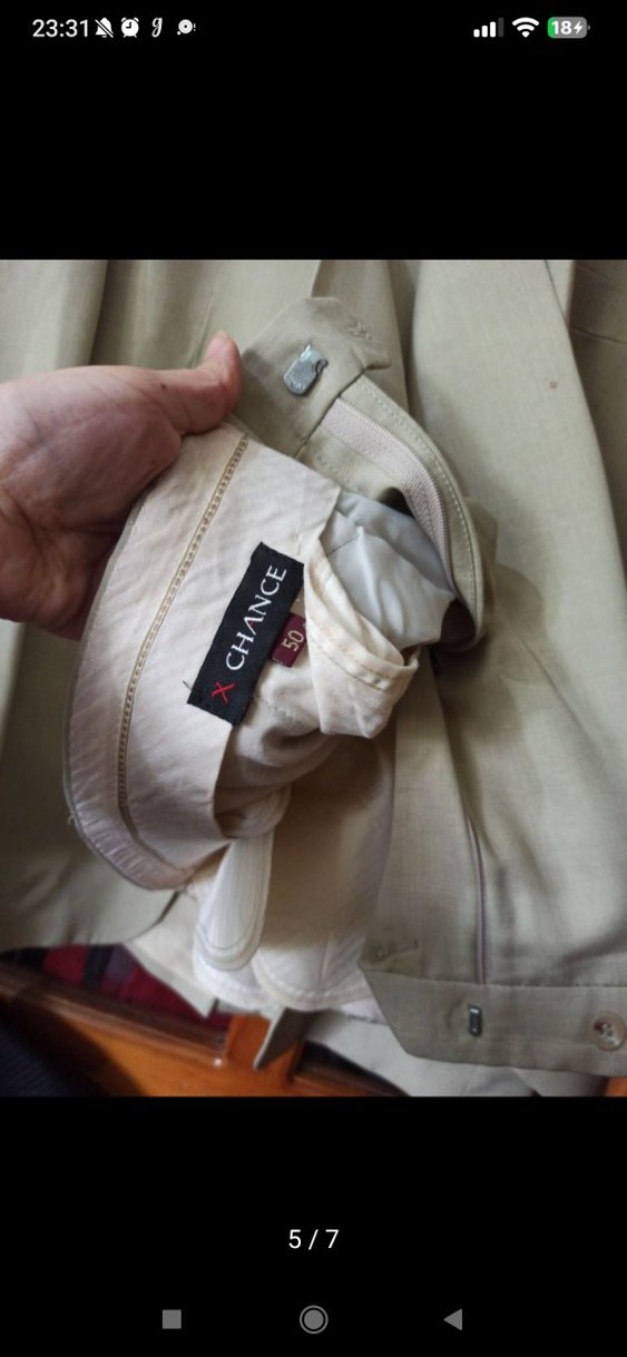 Bej Erkek Klasik Kesim Ceket - Görsel 5