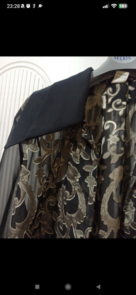 Siyah Desenli tül çok şık ceket - Görsel 4