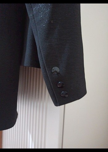 Siyah Nakışlı ve işlemeli Kadın Uzun Kollu Ceket ve etek takımı - Görsel 6