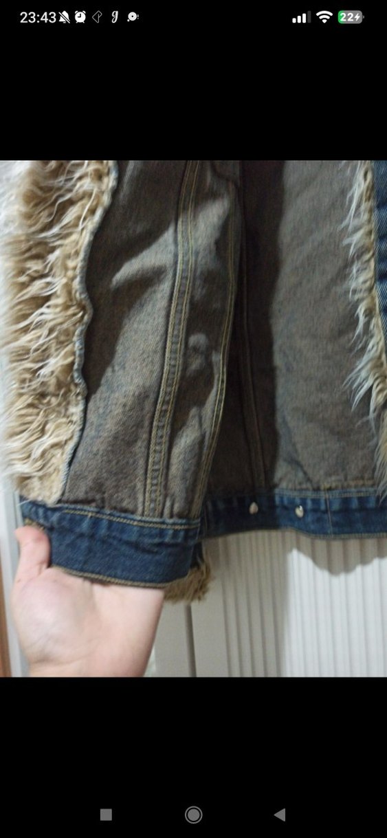 Kürk Detaylı Kadın Denim Ceket - Görsel 3