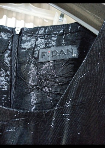 Düğmeli Siyah Deri görünümlü kumaş parlak şık içli dışlı takım. - Görsel 7