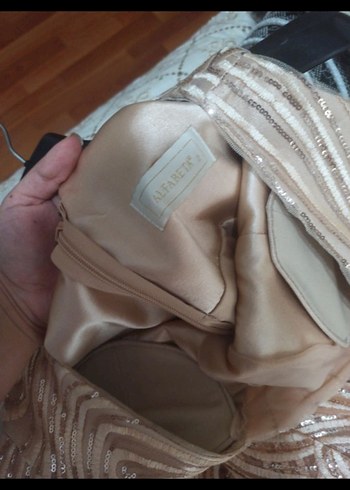 Drapeli V Yakalı Uzun Abiye Elbise - Görsel 7