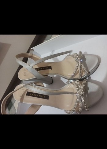 Gri Platform Topuklu Kadın Abiye Ayakkabı - Görsel 4