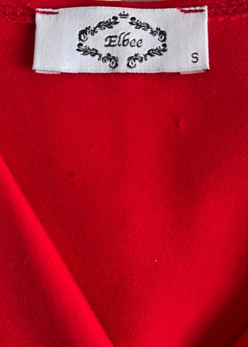 Kırmızı V Yaka Midi Elbise - Görsel 4