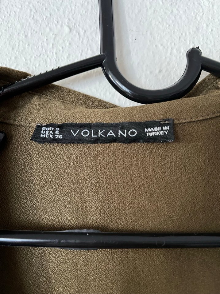 Düğmeli Uzun Kollu Haki Kadın Gömlek - Görsel 4