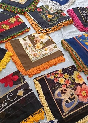 Pamuklu yazma oyalı çeyizlik yazma tülbent