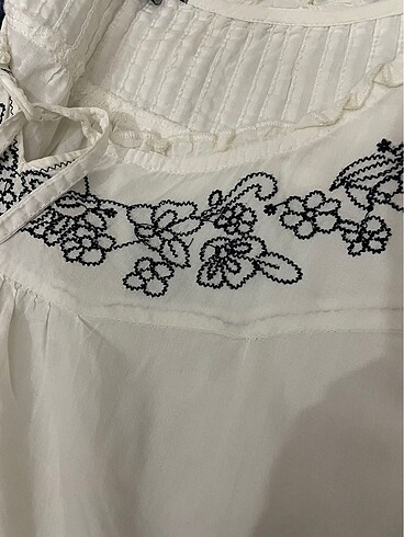 l Beden beyaz Renk Mavi marka nakışlı gömlek