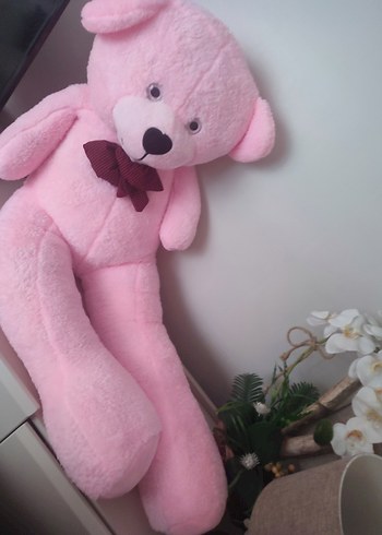 140 cm Pembe Papyonlu Büyük Ayıcık Peluş - Görsel 3