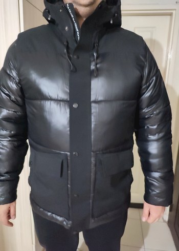 Siyah Kapüşonlu Erkek Mont l beden ltb yeni - Görsel 4