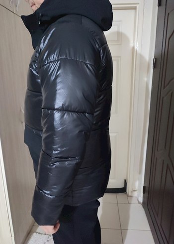 Siyah Kapüşonlu Erkek Mont l beden ltb yeni - Görsel 3