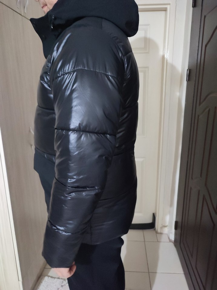 Siyah Kapüşonlu Erkek Mont l beden ltb yeni - Görsel 3