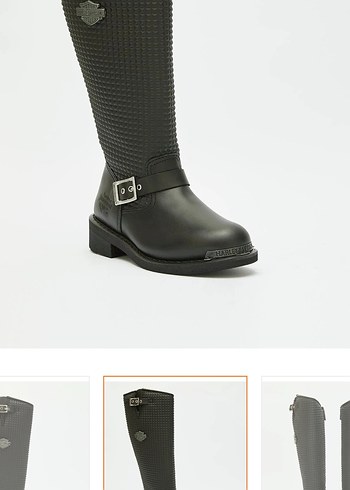 Kızlar için Tokalı Siyah Biker Deri Çizme - Görsel 2