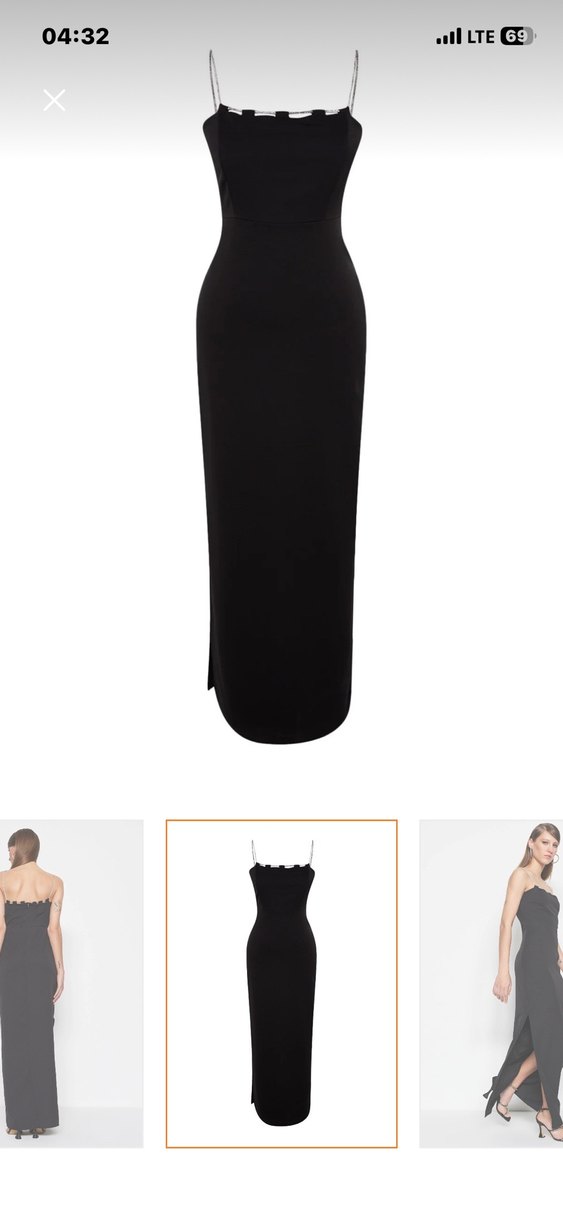 Siyah Straplez Uzun Kadın Elbise - Görsel 3