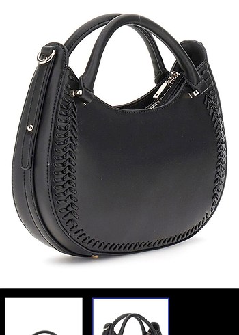 GUESS Siyah Deri Kadın Omuz Çantası - Görsel 2